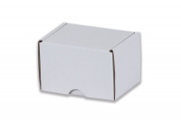 Dárková krabička- bílo/hnědá (100x75x75 mm)
