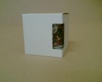 Dárková krabička na hrníček -bílá (105x105x105)