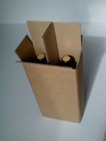 Přepravní krabice na víno, 2 láhve - hnědá