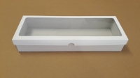 Dárková krabička s průhledem obdélník - bílá (480x180x80 mm)