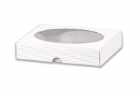 Dárková krabička s průhledem ovál – bílá (190x145x35 mm)