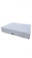 Dárková krabička bez průhledu – bílá (190x145x35 mm)