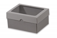 Dárková krabička s průhledem obdélník – bílá (190x145x100 mm)