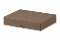 Dárková krabička bez průhledu – hnědá (190x145x35 mm)
