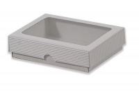 Dárková krabička s průhledem obdélník - bílá (190x145x50 mm)
