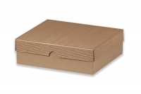 Dárková krabička bez průhledu – hnědá (230x190x70 mm)