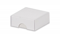 Dárková krabička bez průhledu - bílá (100x100x40 mm)