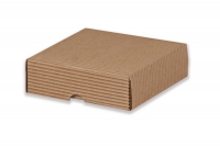 Dárková krabička bez průhledu – hnědá (120x120x35 mm)