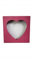 Dárková krabička s průhledem - srdce (120x120x35 mm)