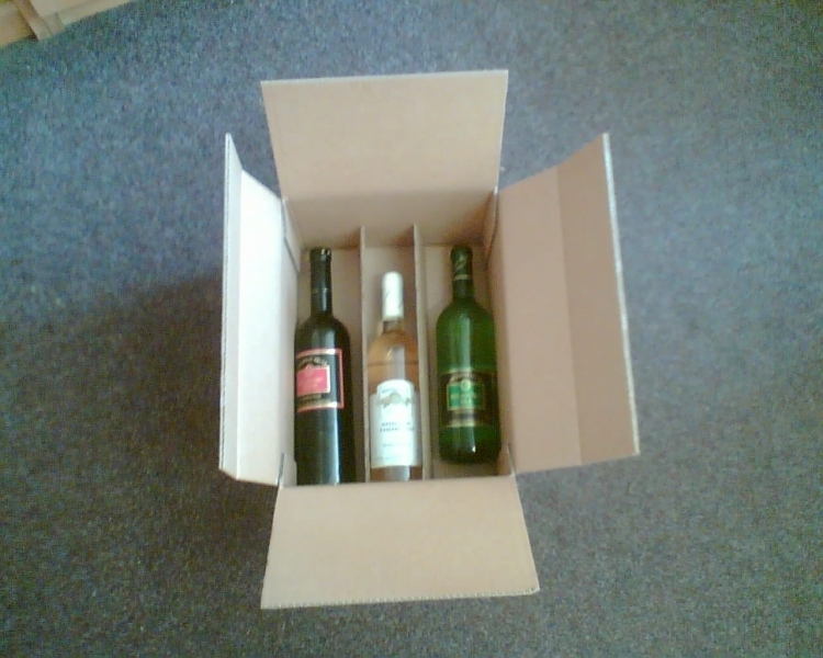Krabice na víno, skupinové balení - 6 lahví, hnědá