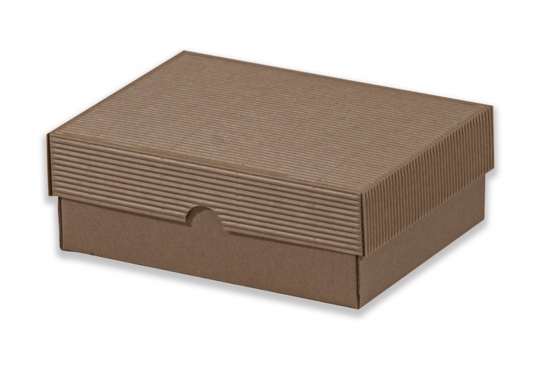 Dárková krabička bez průhledu – hnědá (190x145x70 mm)