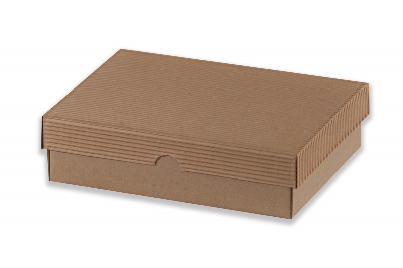 Dárková krabička bez průhledu – hnědá (220x170x60 mm)