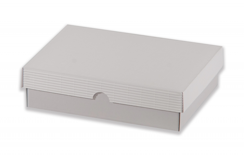 Dárková krabička bez průhledu – bílá (220x170x60 mm)