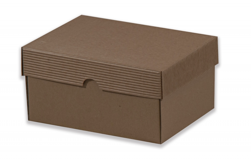 Dárková krabička bez průhledu – hnědá (190x145x100 mm)