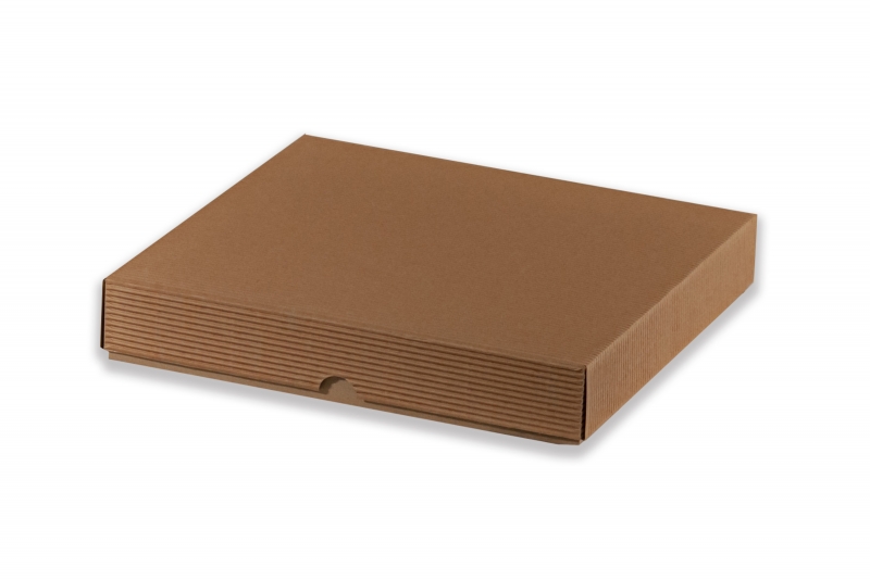 Dárková krabička bez průhledu – hnědá (300x300x50 mm)