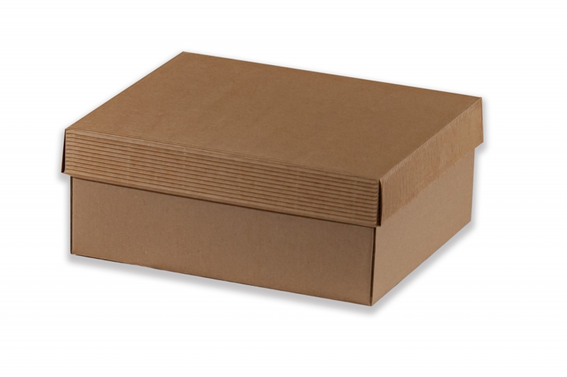 Dárková krabička bez průhledu – hnědá (260x230x110 mm)