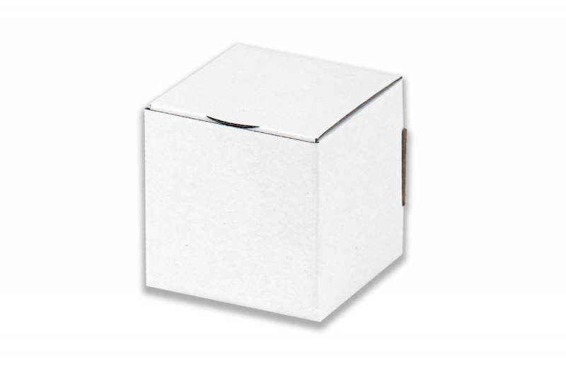Dárková krabička 96x96x96 bílo-hnědá