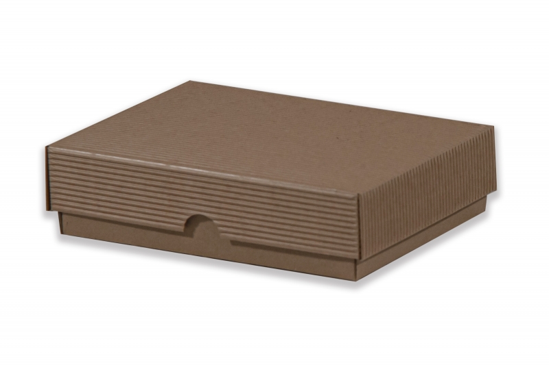 Dárková krabička bez průhledu – hnědá (190x145x50 mm)