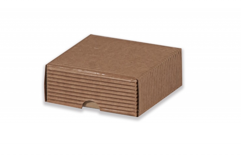 Dárková krabička bez průhledu - hnědá (90x90x35 mm)