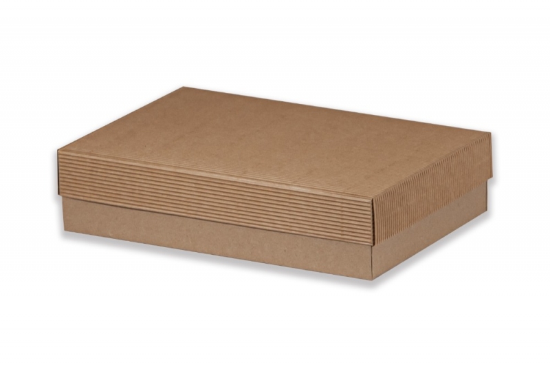 Dárková krabička bez průhledu – hnědá (300x200x70 mm)