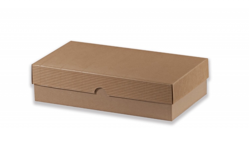 Dárková krabička bez průhledu – hnědá (320x170x80 mm)