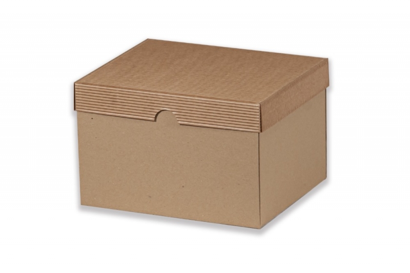 Dárková krabička bez průhledu – hnědá (230x190x150 mm)